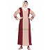 Dual color abaya- Beige with wine strip Dual color abaya- Beige with wine strip